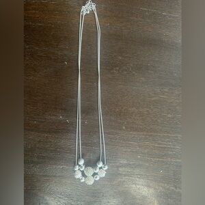 Elegant Silver Necklace with Beaded Accents